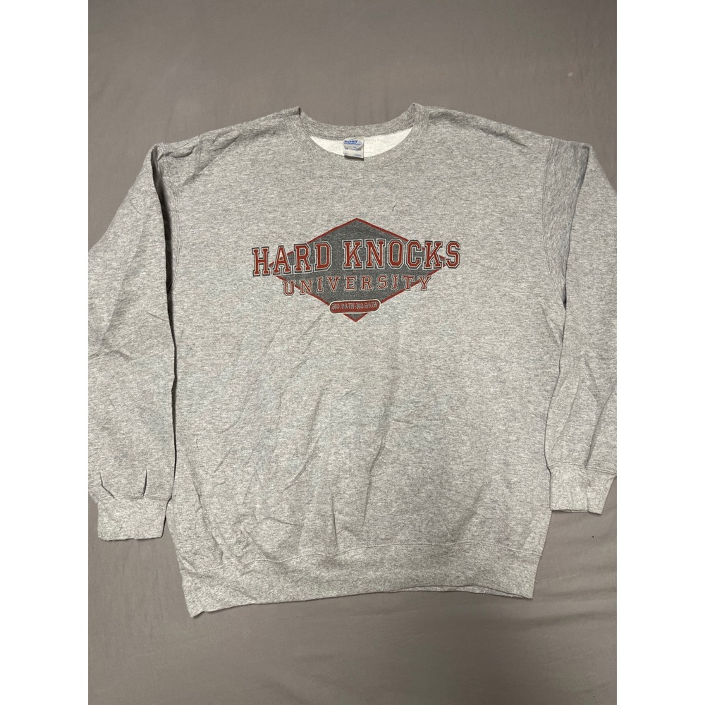 Port & Company Hard Knocks University Sweatshirt Mens XL Gray Core Fleece Top